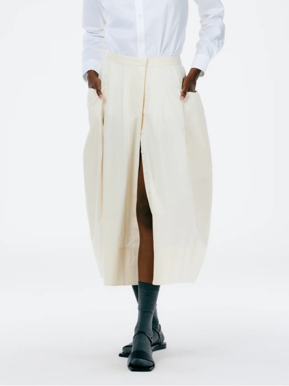 Tibi eco poplin lantern skirt